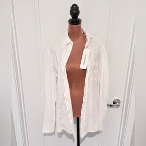 Valentino Roma White Button-Up Shirt | Classic Oversized Fit Size L